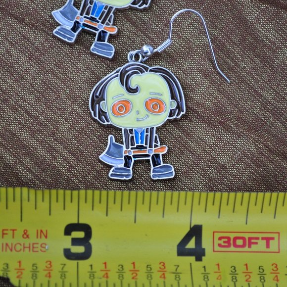 halloween horror movie monster enamel pierced earrings Billy Butcherson (5032) - Picture 2 of 4